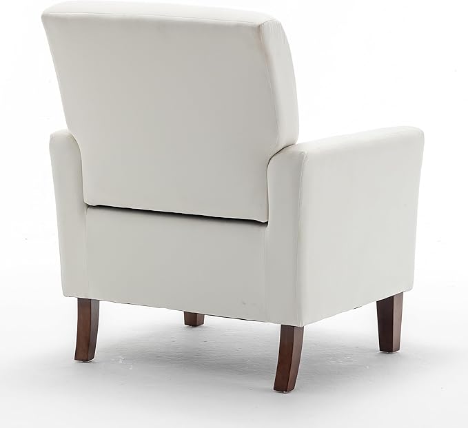 Container Furniture Direct Contemporary Accent Arm Chair with Birch Wood Frame and Velvet Upholstery, Armchair for Office and Living Room Decor, Removable Cushions, Beige