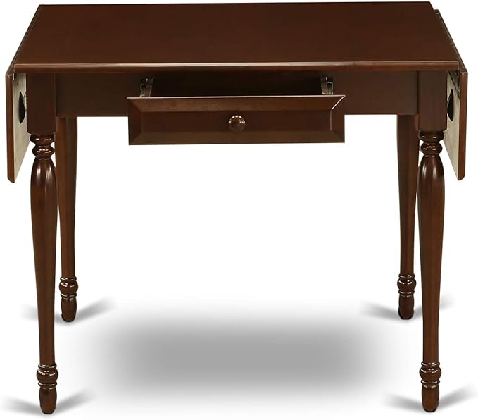 East West Furniture MZGR5-MAH-W 5 Piece Modern Dining Table Set Includes a Rectangle Wooden Table with Dropleaf and 4 Dining Room Chairs, 36x54 Inch, Mahogany