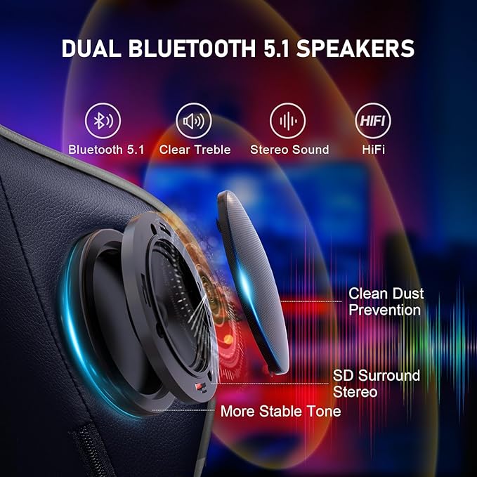 GTRACING Gaming Chair with Footrest Speakers Video Game Chair Bluetooth Music Heavy Duty Ergonomic Computer Office Desk Chair