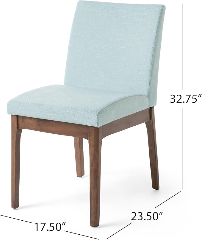 Christopher Knight Home Benson Mid-Century Modern 7 Piece Dining Set, Mint and Walnut