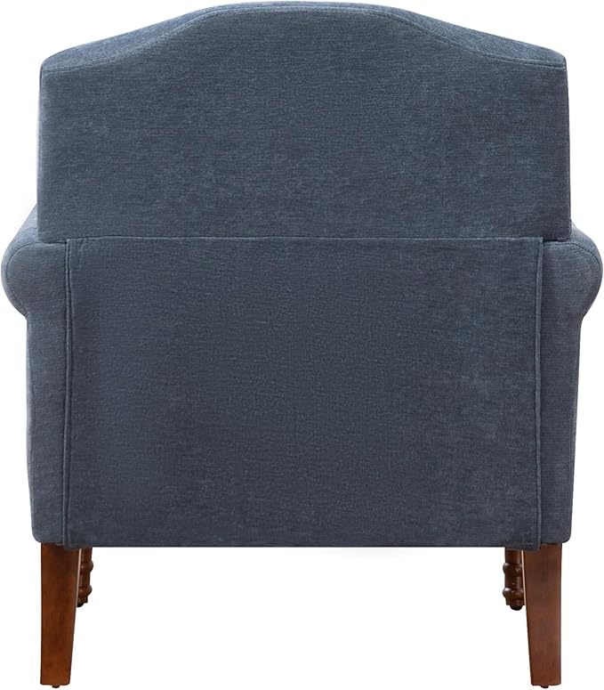 Ball & Cast Accent Chair with Nailhead Trim Armchair,Comfy Chenille Club Sofa Living Room Chairs w/Springs Cushions & Wood Legs,Traditional Single Couch for Bedroom,Farmhouse,Grey