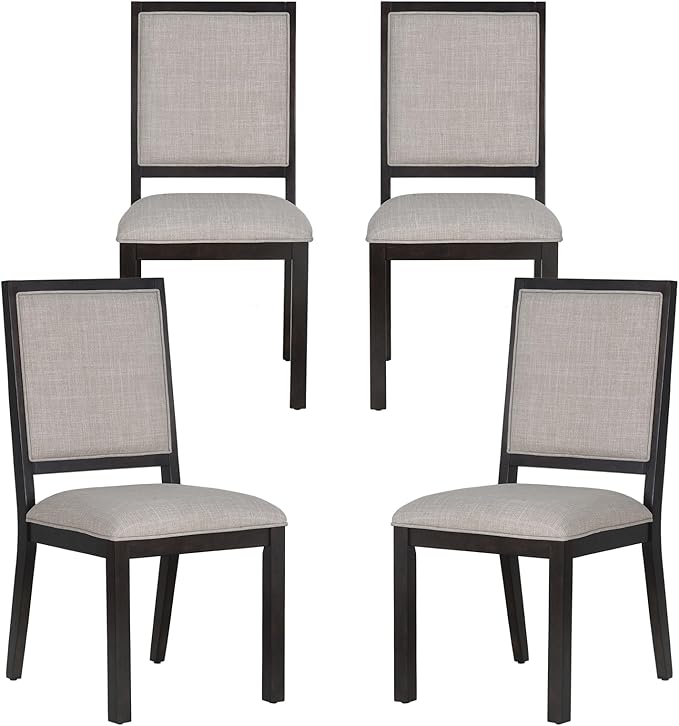 COLAMY Rectangular Dining Table Set for 4, Wood Dining Table for 4 with Chairs, 60 Inch Dining Table and Chairs for Kitchen, Dining Room, Brown