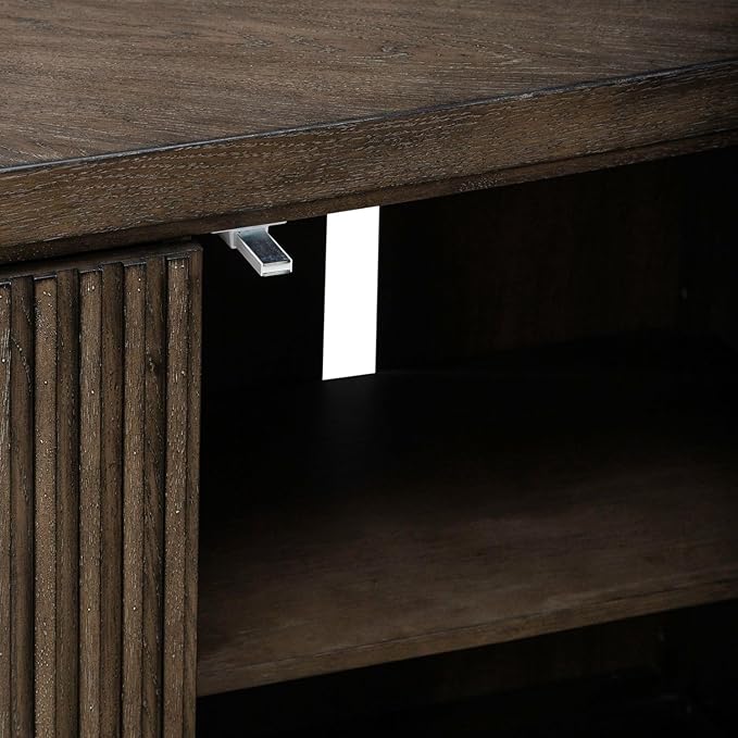 Liberty Furniture Cascade Falls 82 Inch TV Console for Living Room Media Storage - Satin Espresso Oak