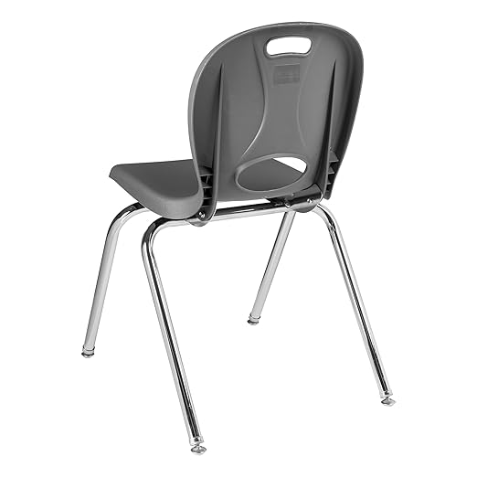 Learniture LNT-116-CSW-GT Learniture Structure Series School Chairs for Classroom, 16" Seat Height, Graphite, Pack of 4