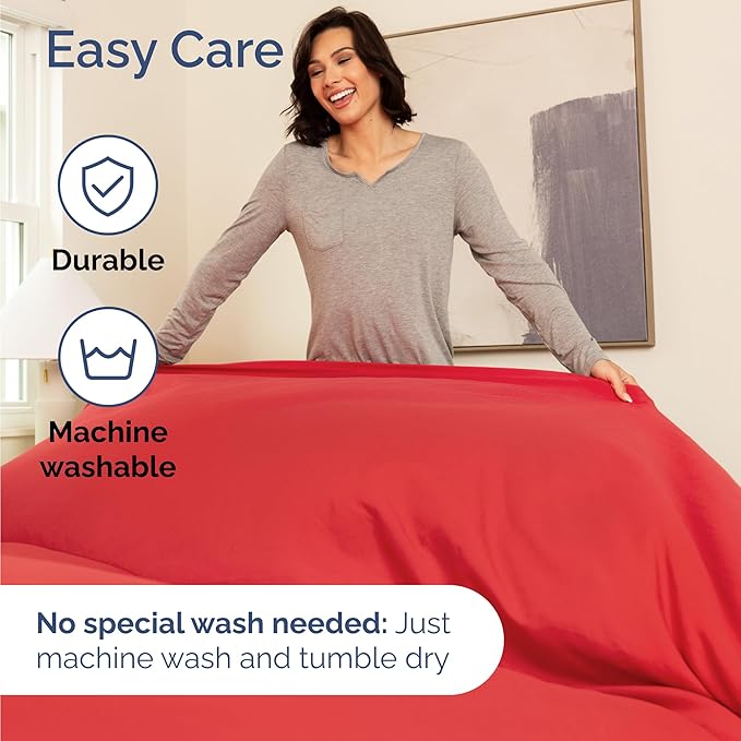 Twin Size 3 Piece Sheet Set - Comfy Breathable & Cooling Bed Sheets Set - Hotel Luxury Bedding for Women, Men, Kids, Teens, Boys and Girls - Deep Pockets, Ultra-Soft & Wrinkle Free - Oeko-Tex - Red