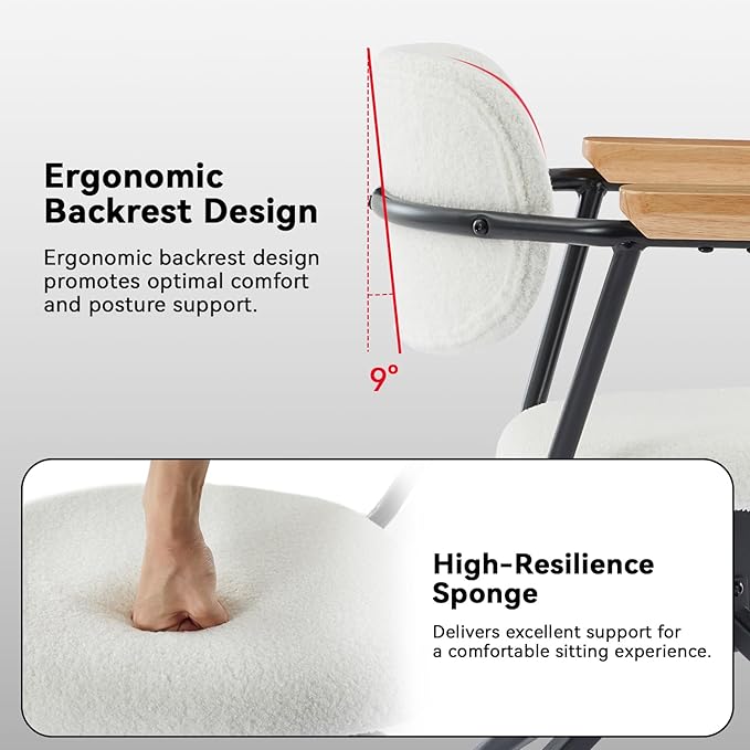 Modern Swivel Dining Chairs Set of 2 with Arms,Upholstered Comfortable Dining Room Chairs, Wooden Armrests & Sturdy Metal Frame, Stylish Kitchen & Dining Table Chairs for Modern Décor