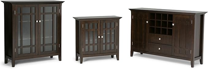 SIMPLIHOME Bedford SOLID WOOD 53 Inch Wide Transitional TV Media Stand in Dark Tobacco Brown for TVs up to 60 Inches, For the Living Room and Entertainment Center