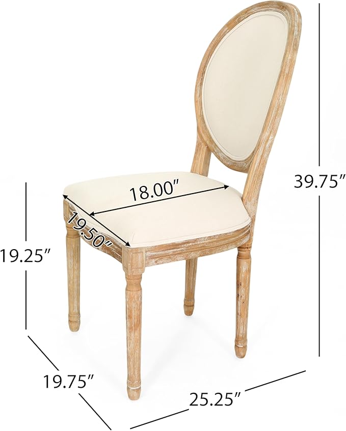 Christopher Knight Home Reed Upholstered Farmhouse Dining Chairs, Blue, White, and Beige (Set of 2)