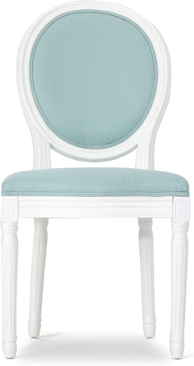 Christopher Knight Home Phinnaeus Fabric Dining Chairs, 2-Pcs Set, Light Blue