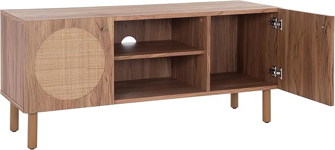 SAFAVIEH Home Collection Ophelia Oak Brown 2-Door 2-Shelf Entertainment Media Stand (Fits up to a 50" Flatscreen TV)