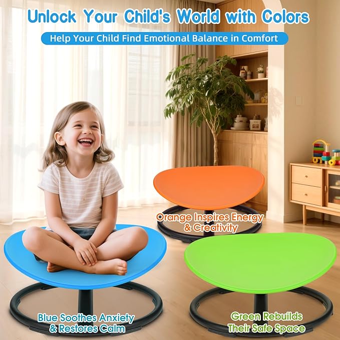 Spinning Chair for Autistic Kids, Sensory Chair for Kids Swivel Chair Training Body Coordination, Sit and Spin Toys for Toddlers with Autism & ADHD Autism Sensory Products Toys