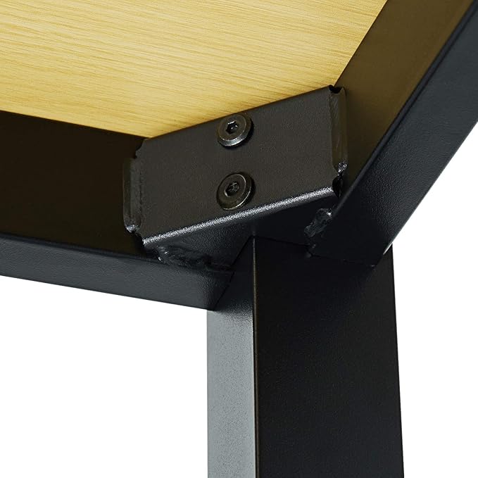 Decoholic 63 Inch Computer Desk, Home & Office PC Laptop Study Writing Table Workstation with Leg Bars, Modern Simple Industrial Style,Oak