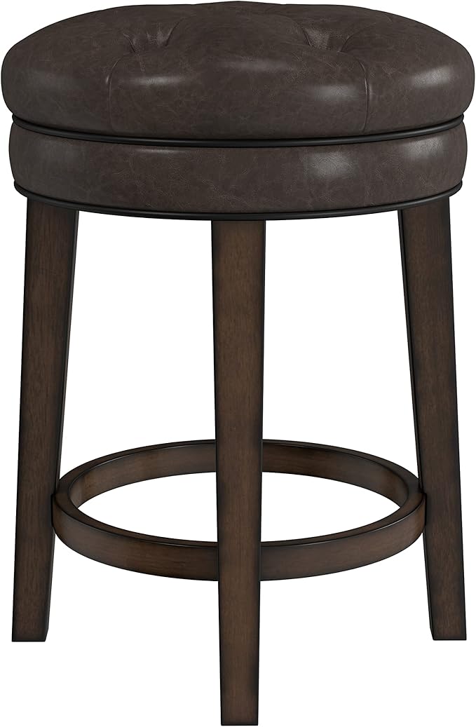Hillsdale Krauss Backless Swivel Counter Height Stool, Dark Brown