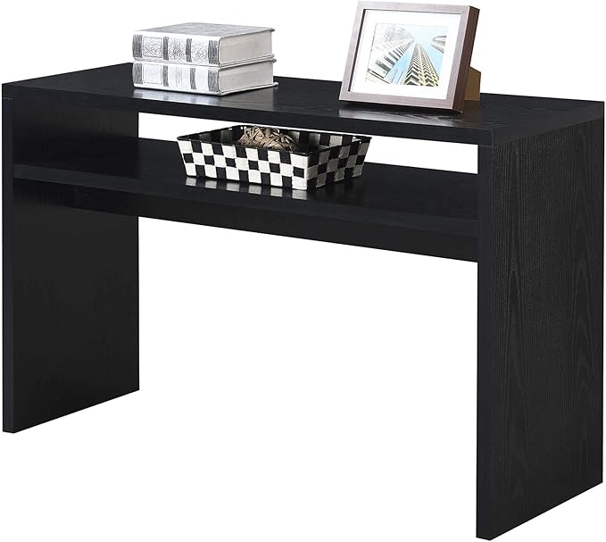 Convenience Concepts Northfield Deluxe Console Hall Table 48" - Modern, Minimalist Narrow Sofa Display Accent With Storage Shelf for Contemporary Living Room, Entryway, or Hallway, Black