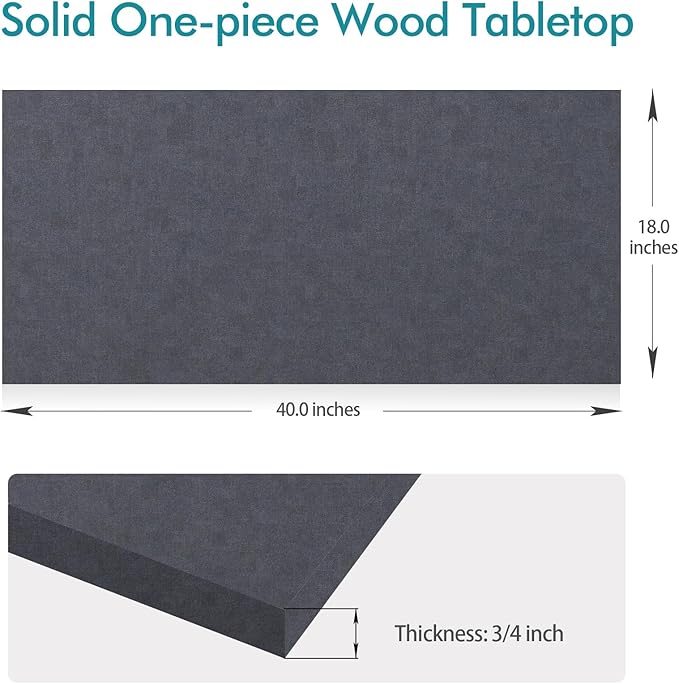 Kaboon Universal Tabletop 40"x18", Solid One-Piece Melamine Table Top, DIY, Home and Office Countertop, Fabric Blue