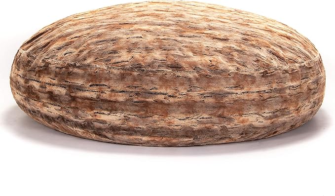 Jaxx 6 Foot Cocoon - 2-in-1 Convertible Bean Bag Bed & Large Bean Bag Chair for Adults, Premium Luxe Faux Fur - Red Fox