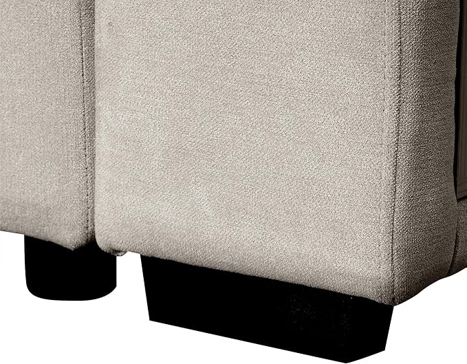 109" U-shaped Sectional Pull-out Sofa Bed with Storage Chaise,2-in-1 Convertible Couch W/ 4 Back Pillow & 2 USB Ports,Luxurious Sleeper Furniture Set for Living Room Large Space,Beige Chenille