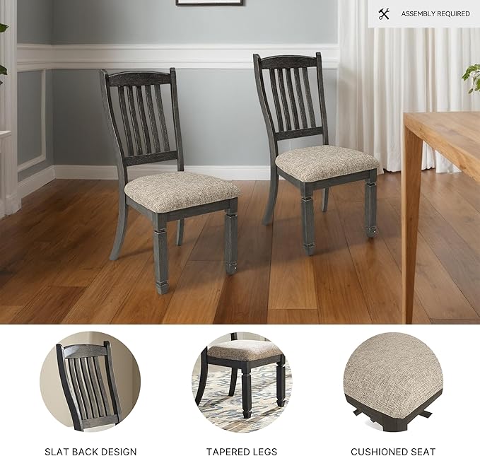 Signature Design by Ashley Tyler Creek 20" Dining Room Upholstered Chair, 2 Count, Antique Black