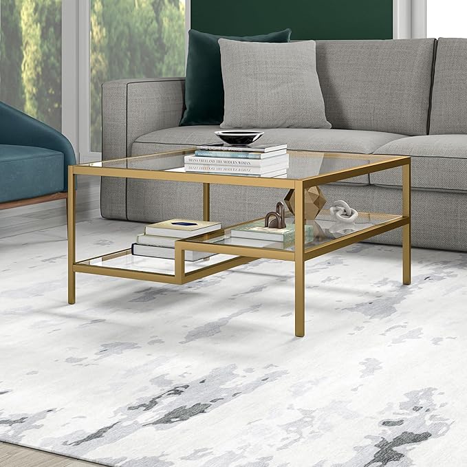 Henn&Hart Lovett Coffee Table, 20" Wide, Gold
