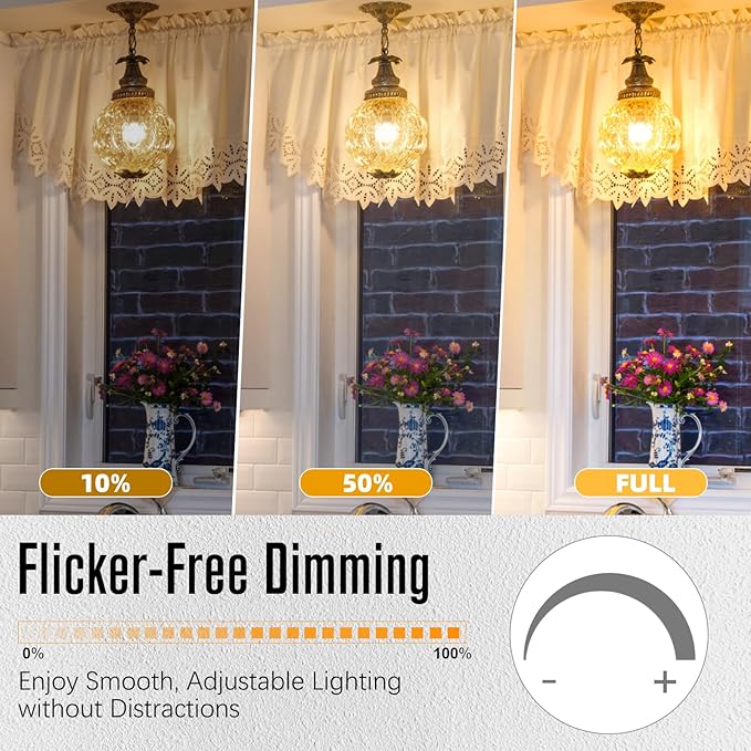 LED Edison Bulbs Dimmable, E26 Bulb 60 watt Equivalent, Soft White 2700K, ST58 Vintage Light Bulbs, 90+ CRI, 6W 600LM, E26 Base, Clear Glass, 6 Pack