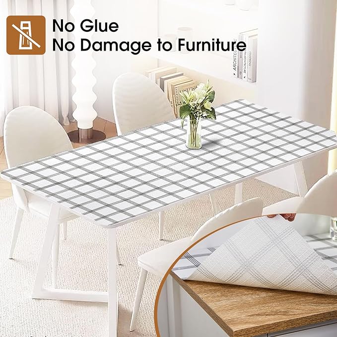 Beautysaid Shelf and Drawer Liner for Kitchen Cabinet, Non Adhesive Non Slip Shelf Paper Waterproof Washable Thickened for Dresser Pantry Shelve Bathroom Protector Liner(Plaid,12 in x 20FT)
