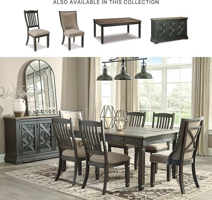 Signature Design by Ashley Tyler Creek 20" Dining Room Upholstered Chair, 2 Count, Antique Black
