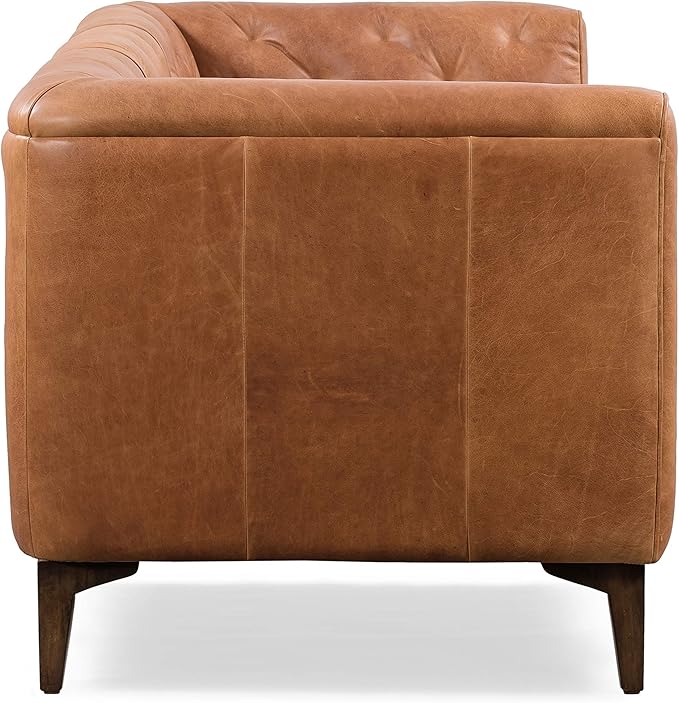 POLY & BARK Essex Sofa in Full-Grain Pure-Aniline Italian Tanned Leather in Cognac Tan