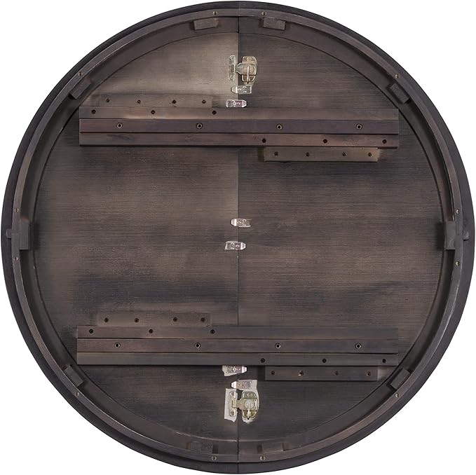 Ball & Cast Farmhouse Extendable Dining Table for 4-6, 42"-58" Extendable Kitchen-Table with a 16" Leaf, Round Ellipse Retro Wood Dining Room-Table w/Double Layer Base,Two Tone Color, Espresso