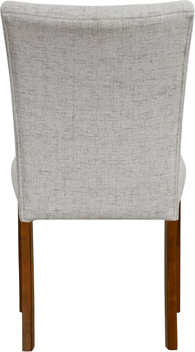 HomePop Button Tufted Fabric Dining Chairs - Neutral Textured Solid Woven (Set of 2)