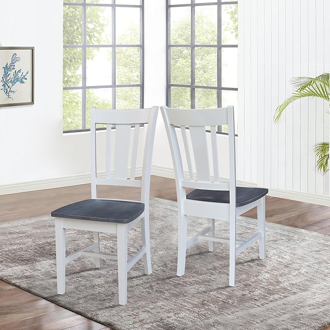 International Concepts San Remo Splatback Chairs, White/Heather Gray