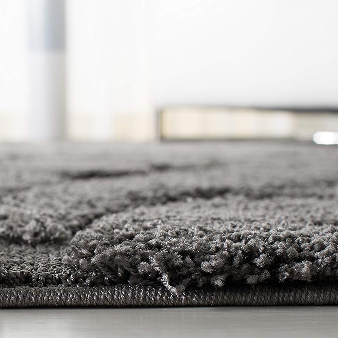 SAFAVIEH Florida Shag Collection Runner Rug - 2'3" x 17', Grey, Scroll Design, Non-Shedding & Easy Care, 1.2-inch Thick Ideal for High Traffic Areas in Living Room, Bedroom (SG455-8013)