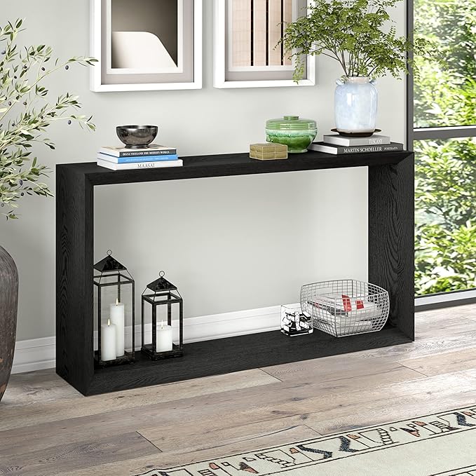 Henn&Hart Osmond Console Table, 55" Wide,Grey,Black