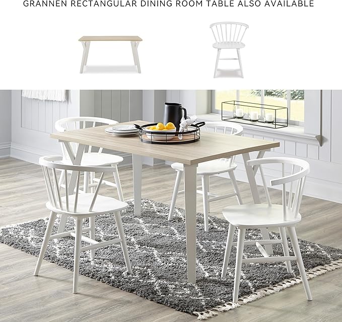 Signature Design by Ashley Grannen Modern 18" Spindle Back Dining Chair, 2 Count, White