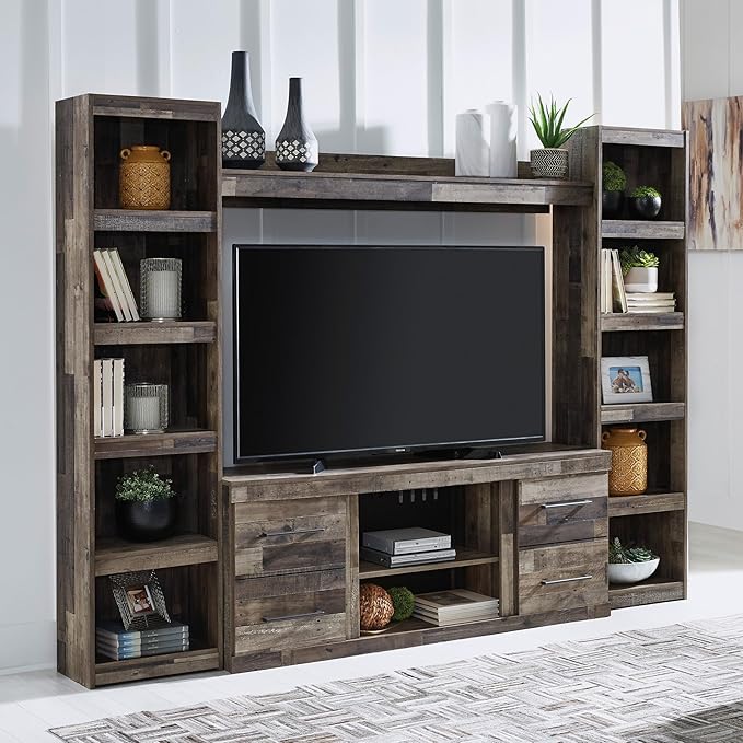 Signature Design by Ashley Derekson Farmhouse 3-Piece Entertainment Center for TVs up to 69", Gray