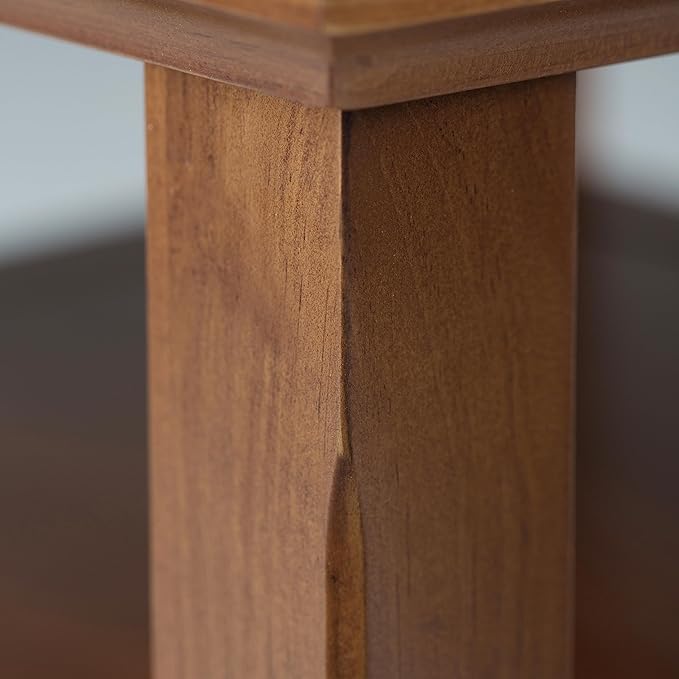 SIMPLIHOME Acadian SOLID WOOD 19 inch Wide Square Transitional End Table in Light Golden Brown for the Living Room and Bedroom