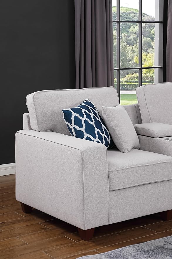 Leio Sectional Modular Sofa with Ottoman for Living Room, Apartment, Bedroom, Office, Dorm