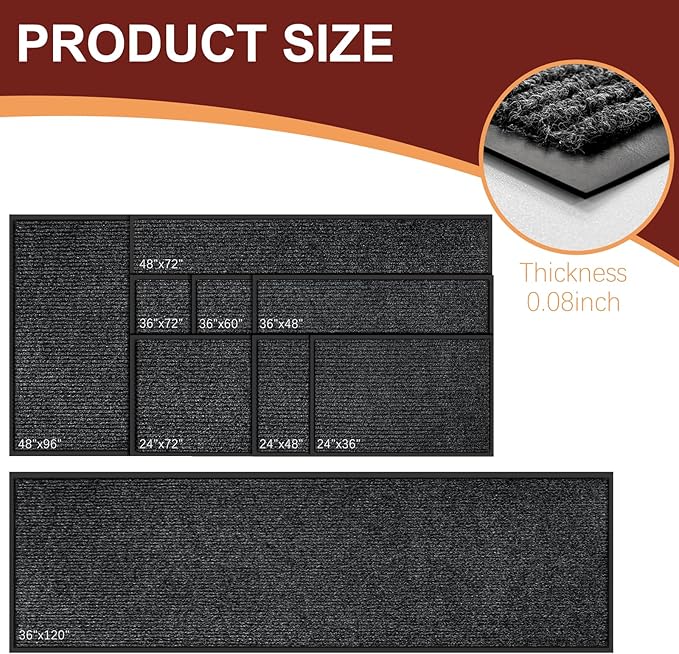 Vicwe Indoor Outdoor Door Mat, 3'x4' Heavy Duty Front Door Mat, Non-Slip Washable Doormats Entrance Mats, Dirt Resistant and Absorbent Doormat, Commercial Outdoor Entrance Floor Mat for Home Office