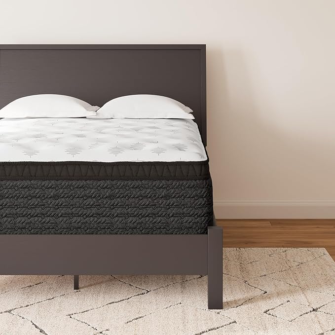 Signature Design by Ashley Queen Size Ultra Luxury 16 Inch Hyper Cool Euro Top Hybrid Mattress with Cooling Gel Memory Foam, Fiberglass Free, Mattress In A Box
