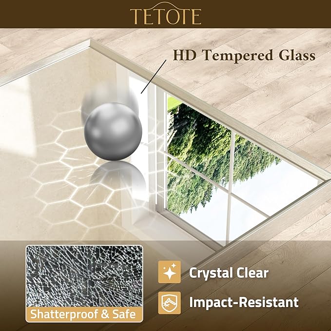 TETOTE Brushed Nickel Bathroom Mirror 16" x 20" Rectangle Beveled Frame Bathroom Vanity Mirror for Over Sink Brushed Nickel, Tempered Glass, Stronger Frame, Modern Farmhouse Bedroom, Entryway