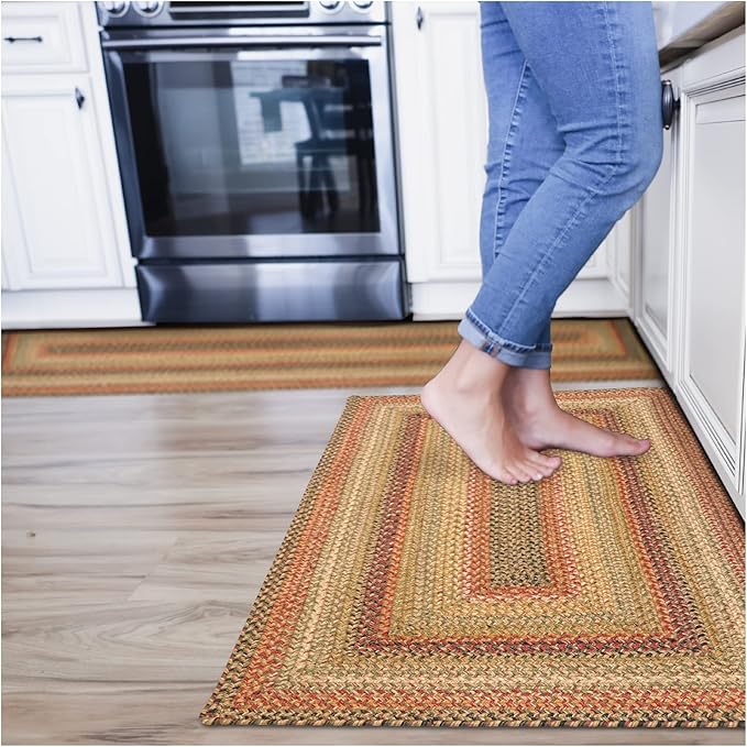 Kingston Jute Braided Rug Runners 22x72 – A Multicolor Braided Runner Rug to Use in Kitchen & Entryway