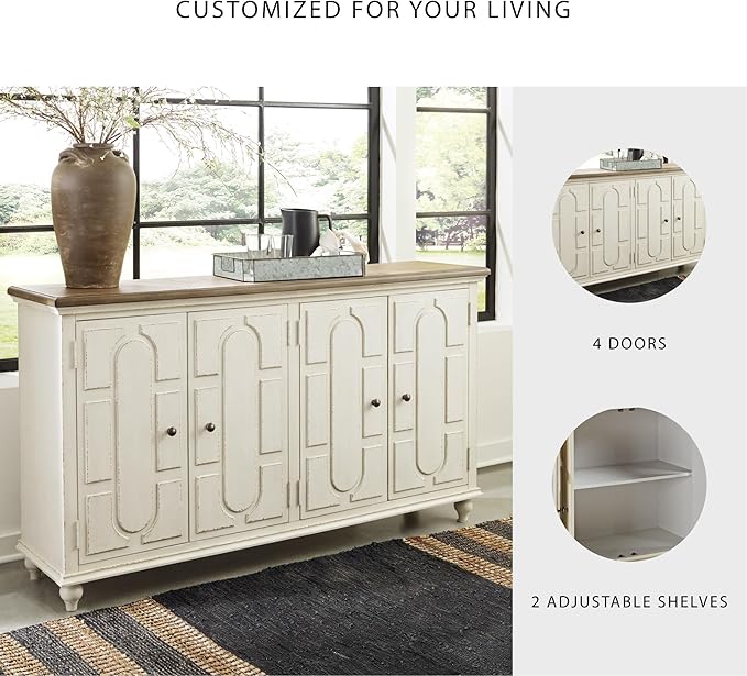Signature Design by Ashley Roranville French Country Accent Cabinet or Server, White