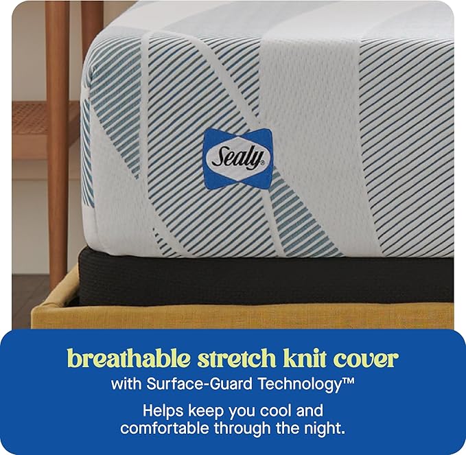 Sealy Dreamlife 10” Hybrid Mattress-in-a-Box, Full, SealyComfort Gel Memory Foam, SealyResponsive Encased Coils, Surface-Guard Technology