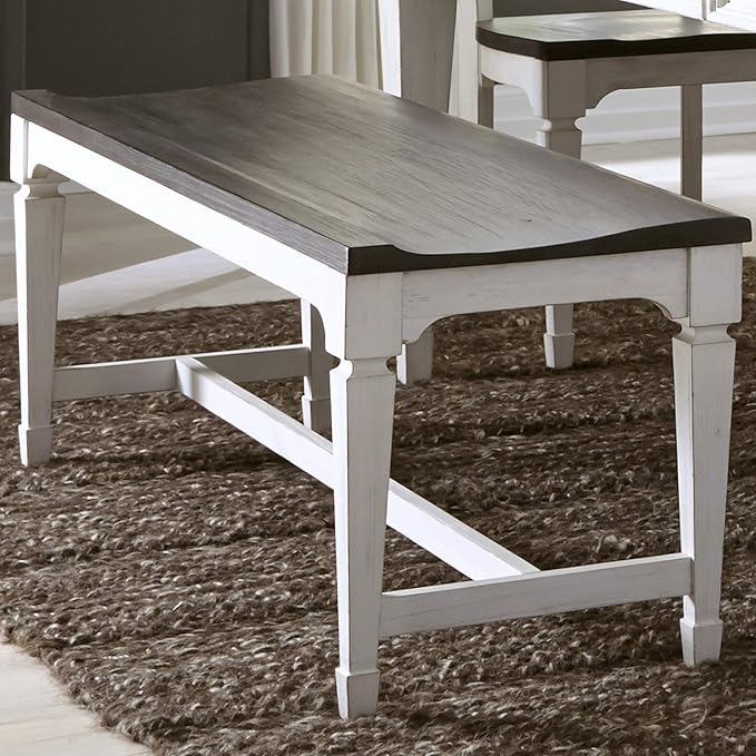 Liberty Furniture Industries Allyson Park Wood Seat Bench, W52 x D17 x H19, White