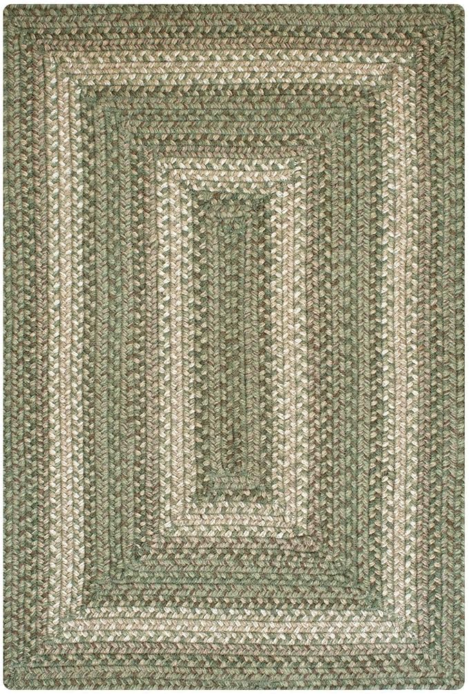Homespice Grassland Hand Braided Rug 6x9' – Rustic Sage Green Area Rugs for Country Decor