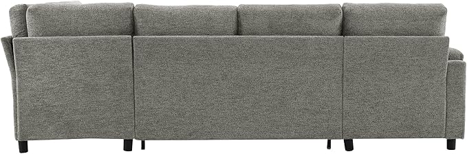Eafurn Oversized U Shaped Sectional Sleeper Sofabed Pull Out Couch Bed for Living Room 6 Seater Upholstered Convertible Pullout Lounge Sofa Couch w/Storage Chaise, USB Ports for Living Room Apartment