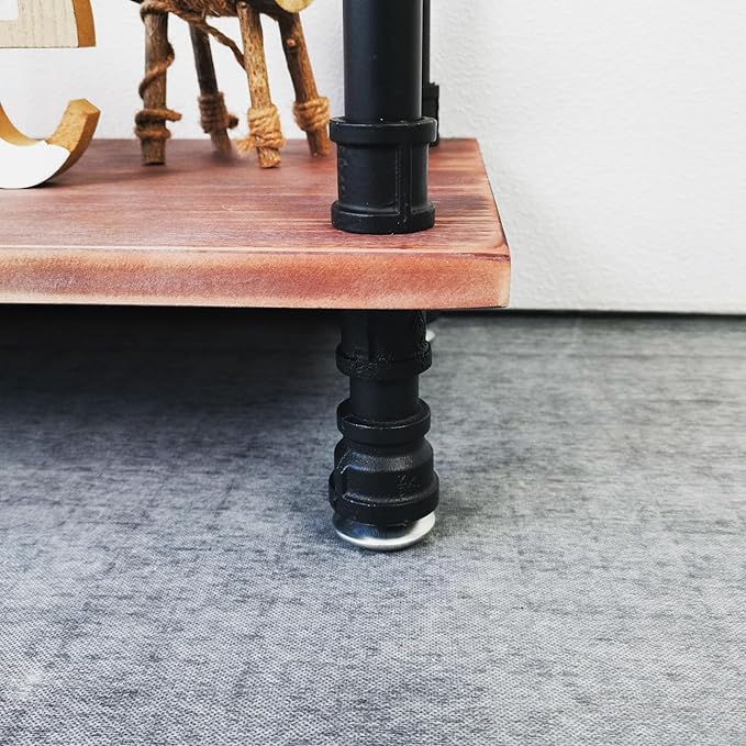 Industrial Bookshelf, 3 Tier Pipe Shelving, Industrial Pipe Shelf - Weathered Brown, 29.5" L x 11.8" W x 39" H