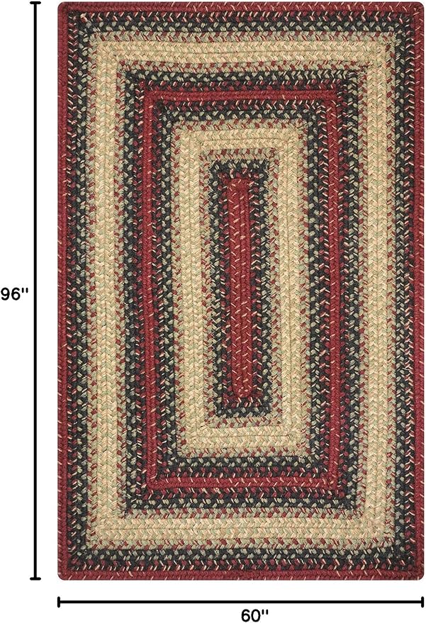 Homespice Highland Multicolor Jute Braided Rope Rug, 5x8' Rectangle - Warm Country and Cabin Decor, Perfect for Bedrooms and Living Rooms - Durable, Easy to Clean and Pet Friendly