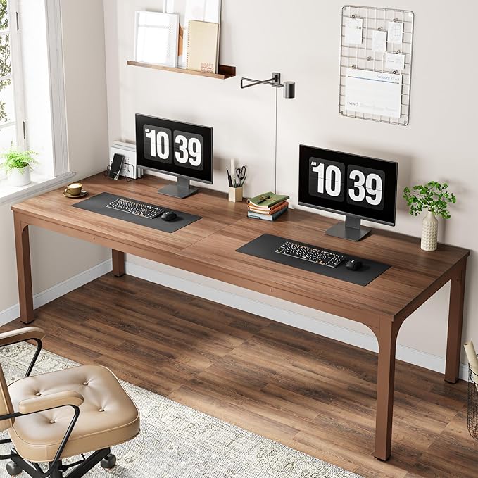 Tribesigns 78.7 Inches Extra Long Computer Desk 2 Person Desk, Double Long Desk, Workstaion for Home Office