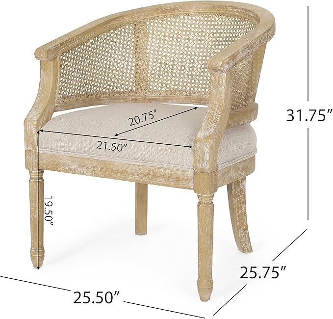Christopher Knight Home Steinaker Accent Chair, Beige + Natural