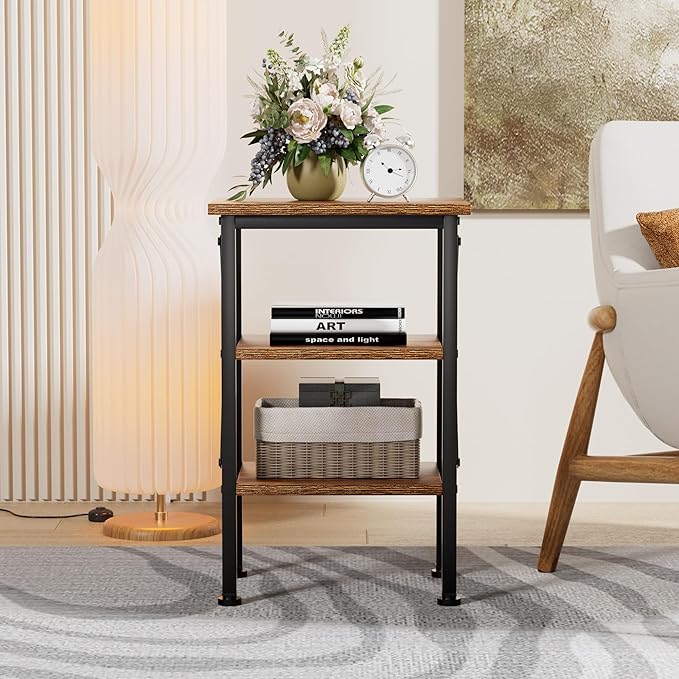 VECELO Modern Nightstands X-Design Side End Table Night Stand with Storage Shelf for Bedroom,Living Room,